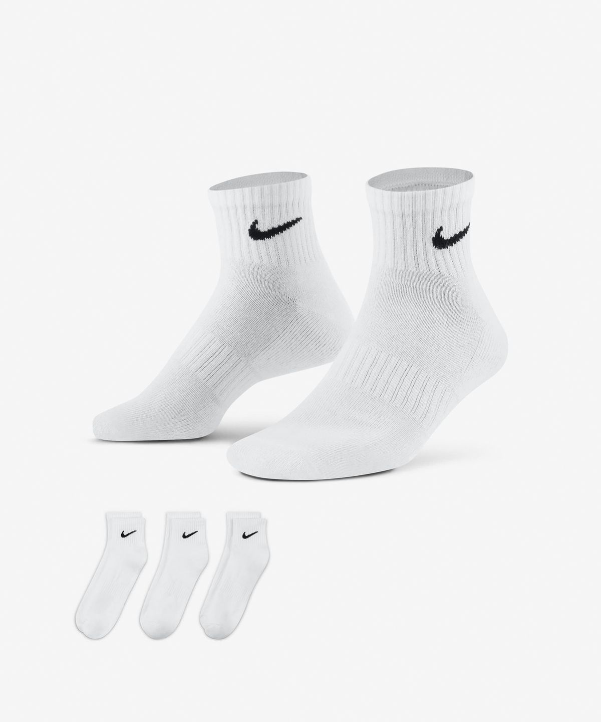 나이키(NIKE) 에브리데이 쿠션 트레이닝 앵클 삭스(3켤레) - 화이트:블랙 / SX7667-100