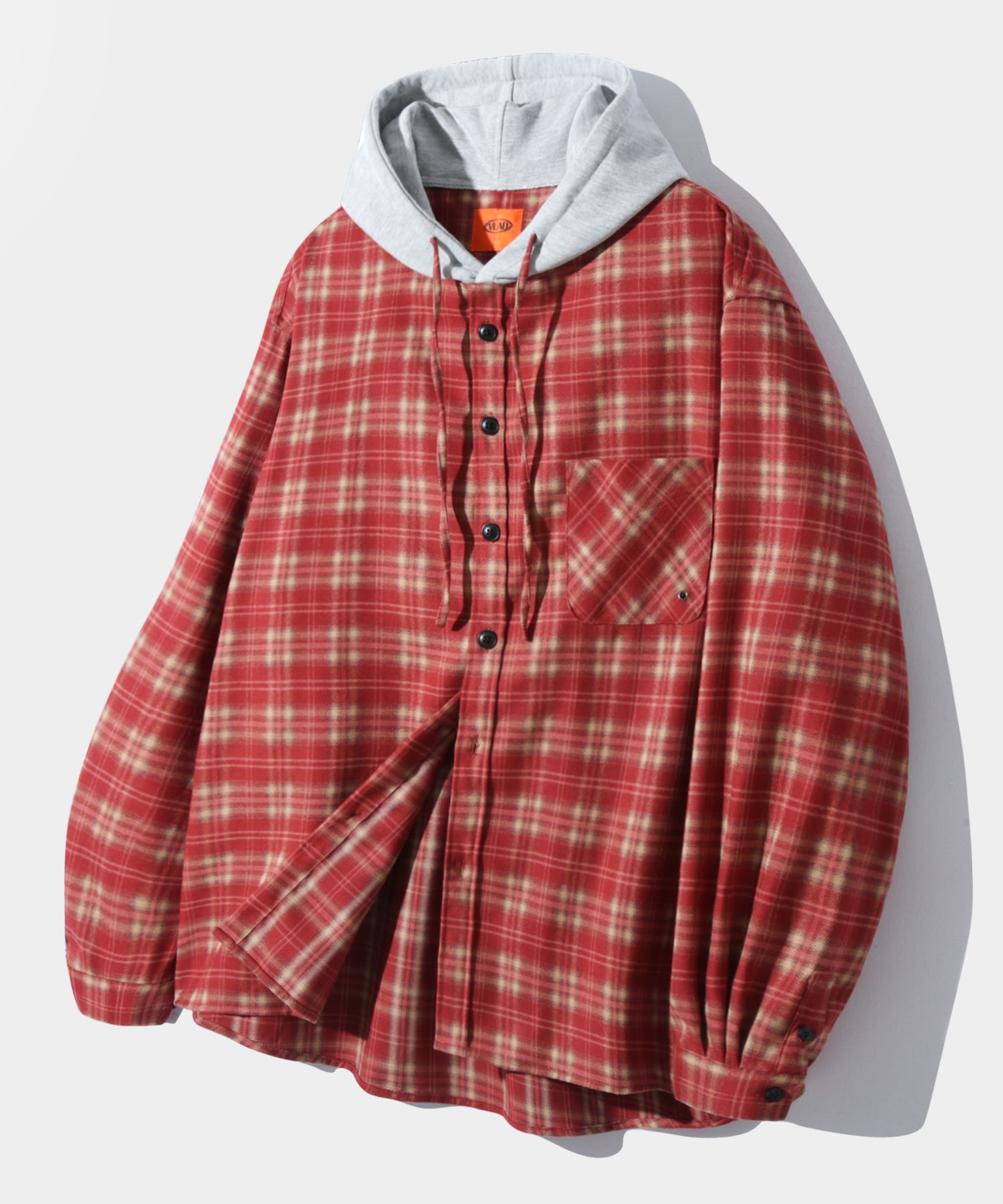 【DIMITRI BLACK】 VLAD Bias Check Hooded Shirt MUSINSA | DIMITRI BLACK VLAD Bias Check Hooded Shirt_Red