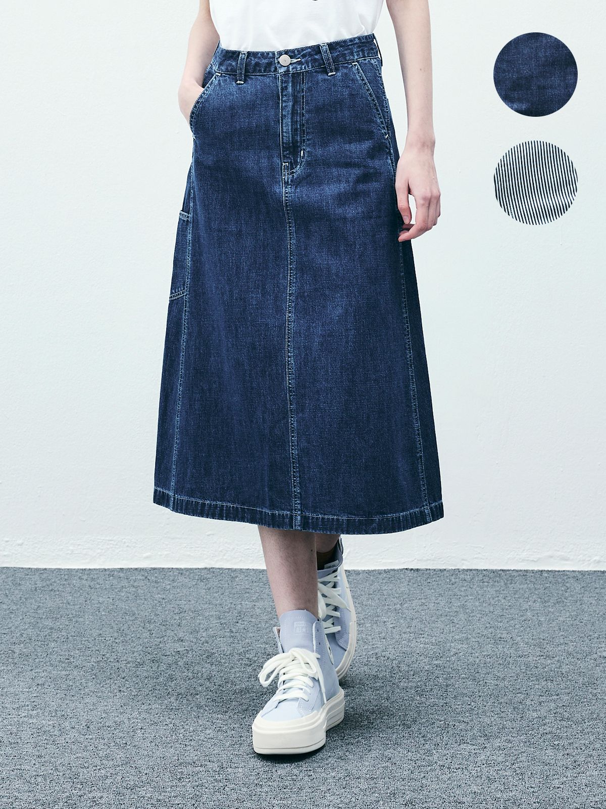 람(RAAM) RAS5005 카펜터즈 A LINE 데님 스커트