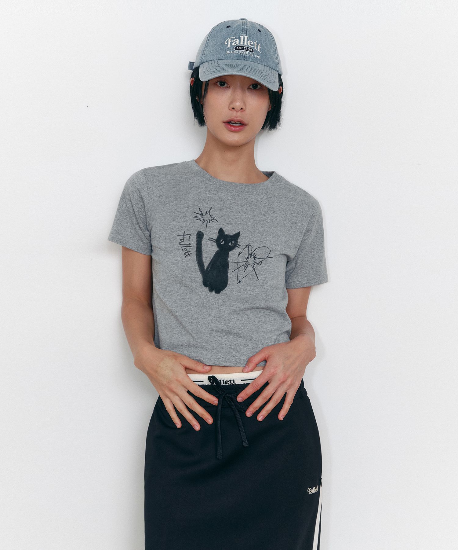 ★送料・関税込★FALLETT★Night Nero Crop Short Sleeve Tee★ FALLETT Night Nero Crop Short Sleeve Charcoal – NOTAG GLOBAL