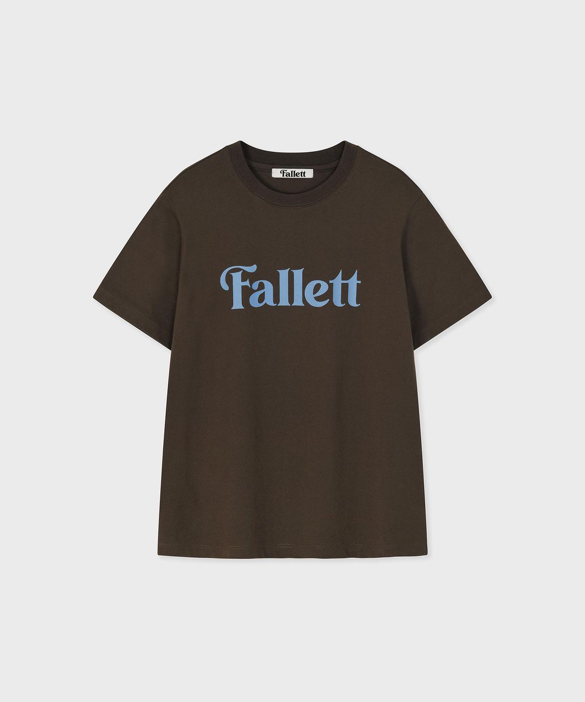 팔렛(FALLETT) 스토리 로고 에센셜 반팔티 브라운