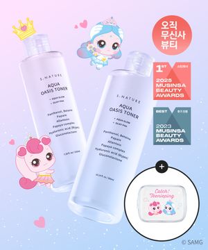 아쿠아 오아시스 토너 300ml+210ml 캐치티니핑 에디션 기획세트(+투명 파우치 증정)