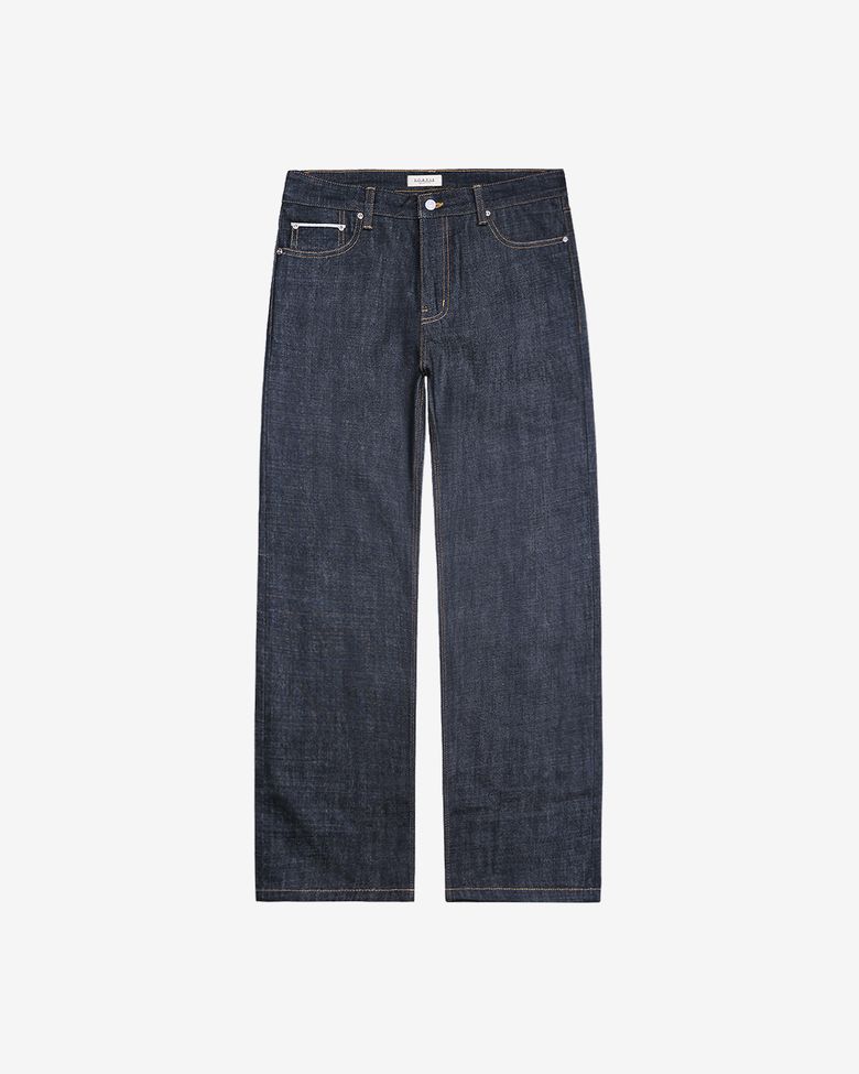 075 Raw Selvedge denim Jeans (Indigo Blue)