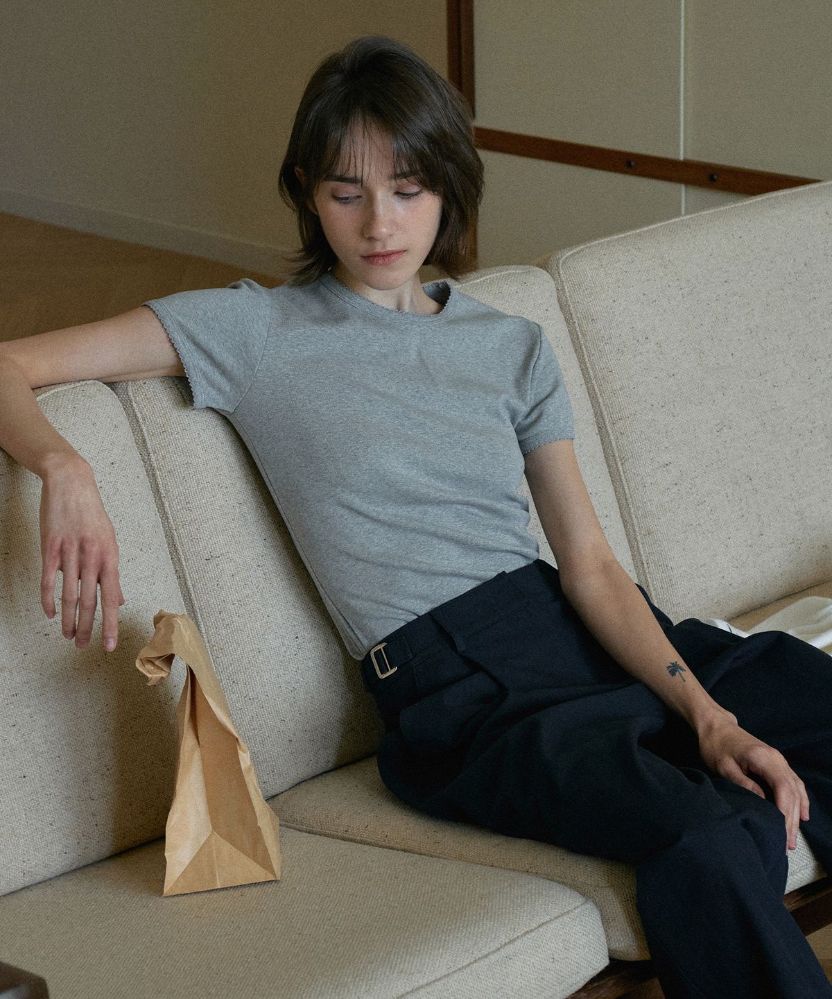 라메레이(LAMEREI) Picot Round T-shirt[LMBESPTT5601]-3color
