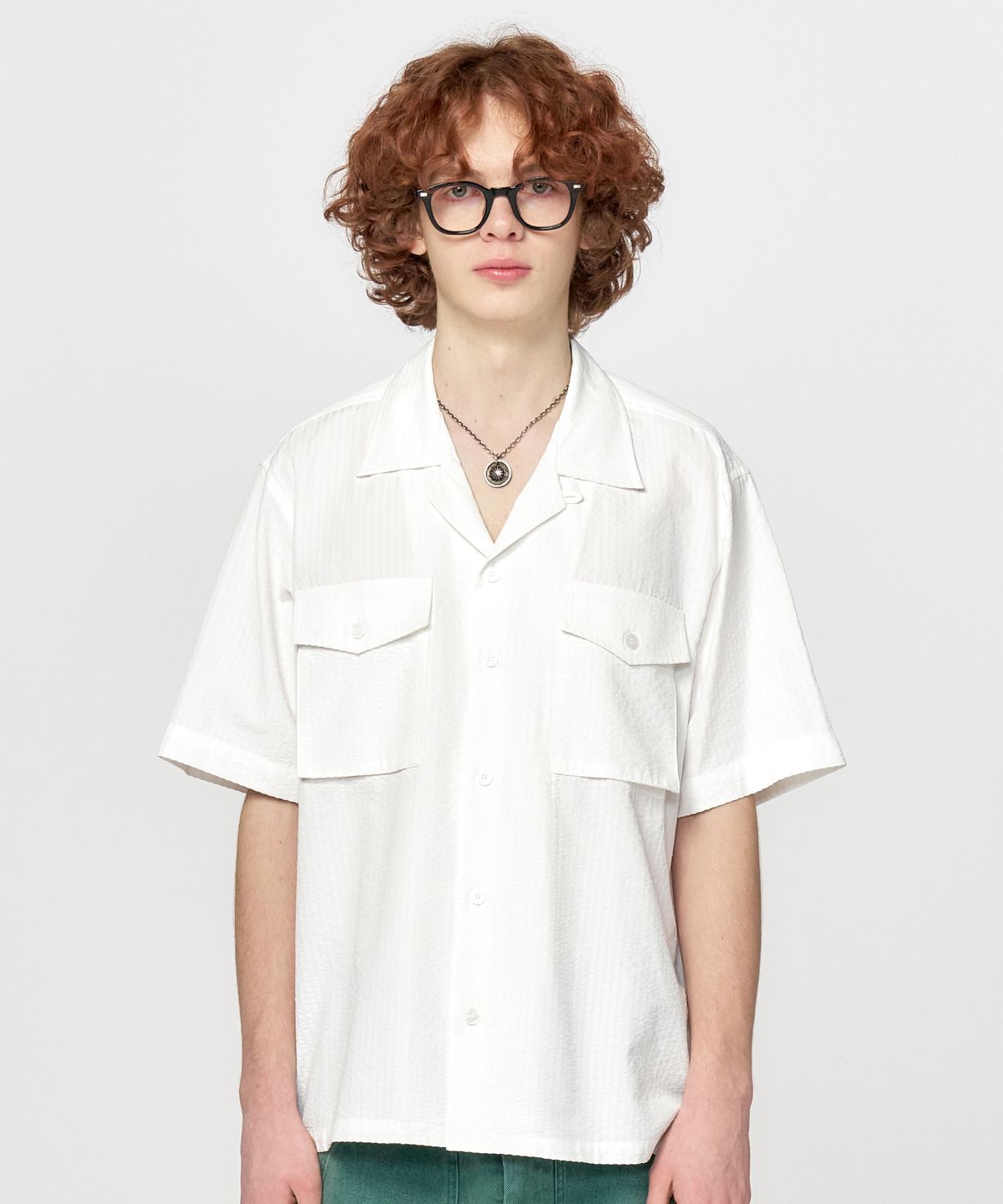 홍우성(HONGWOOSUNG) Pinstripe Seersucker Shirt_White