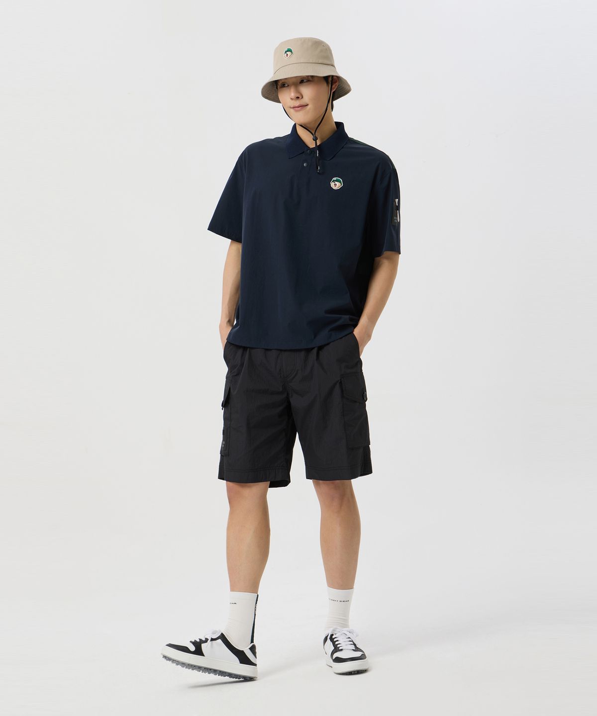 골든베어(GOLDEN BEAR) Ribstop Midi-Length Shorts_G4PAM25345BKX