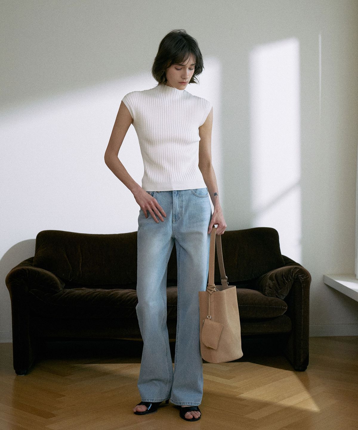 라메레이(LAMEREI) [기장선택]Classic Straight Denim[LMBFSP23DN3129]-Light Blue