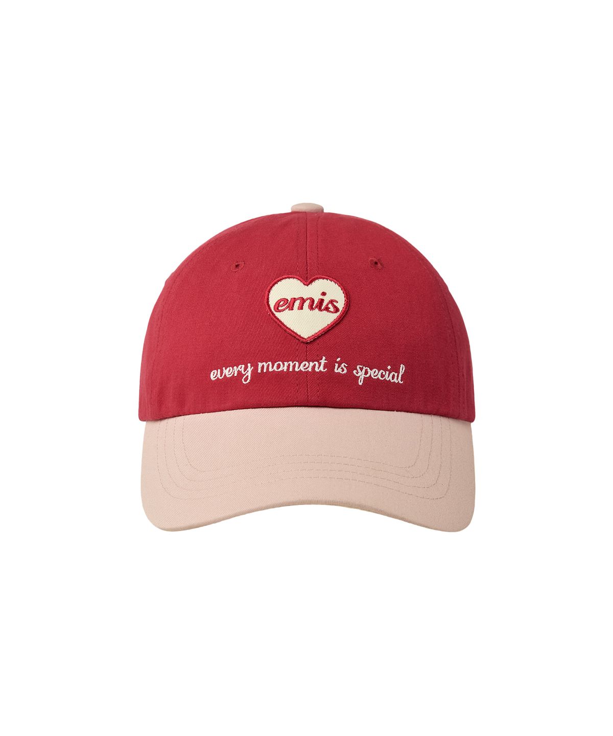 이미스(EMIS) HEART WAPPEN TONE ON TONE BALL CAP-RED