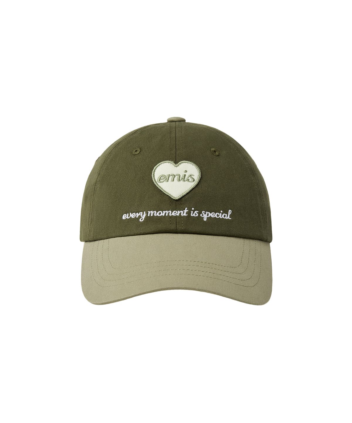 이미스(EMIS) HEART WAPPEN TONE ON TONE BALL CAP-KHAKI