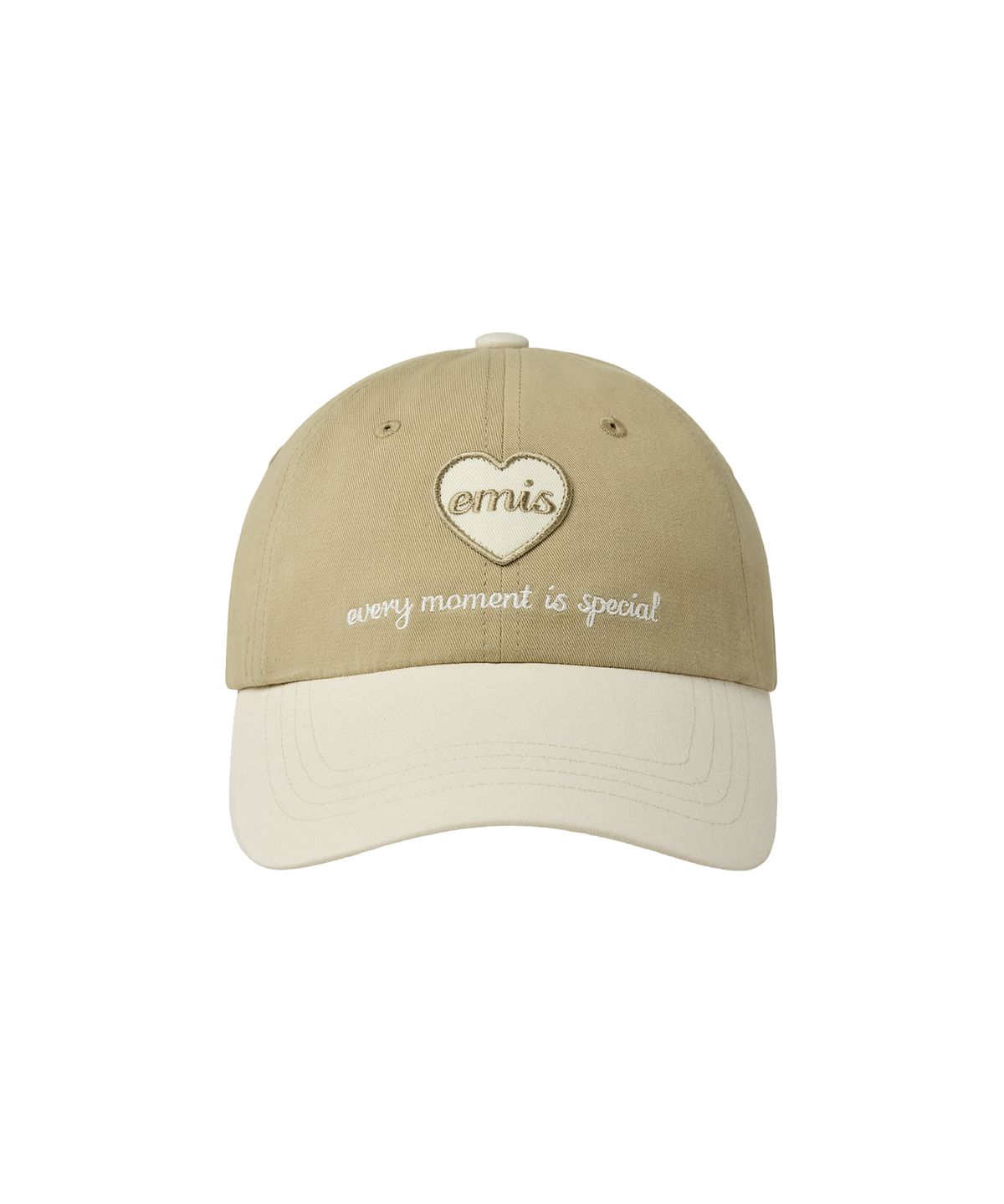 이미스(EMIS) HEART WAPPEN TONE ON TONE BALL CAP-BEIGE