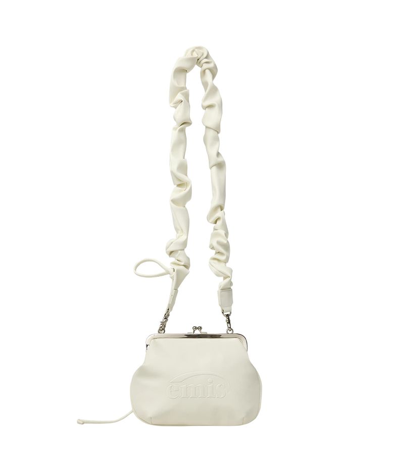 STRING STRAP CLASP FRAME PURSE BAG-IVORY