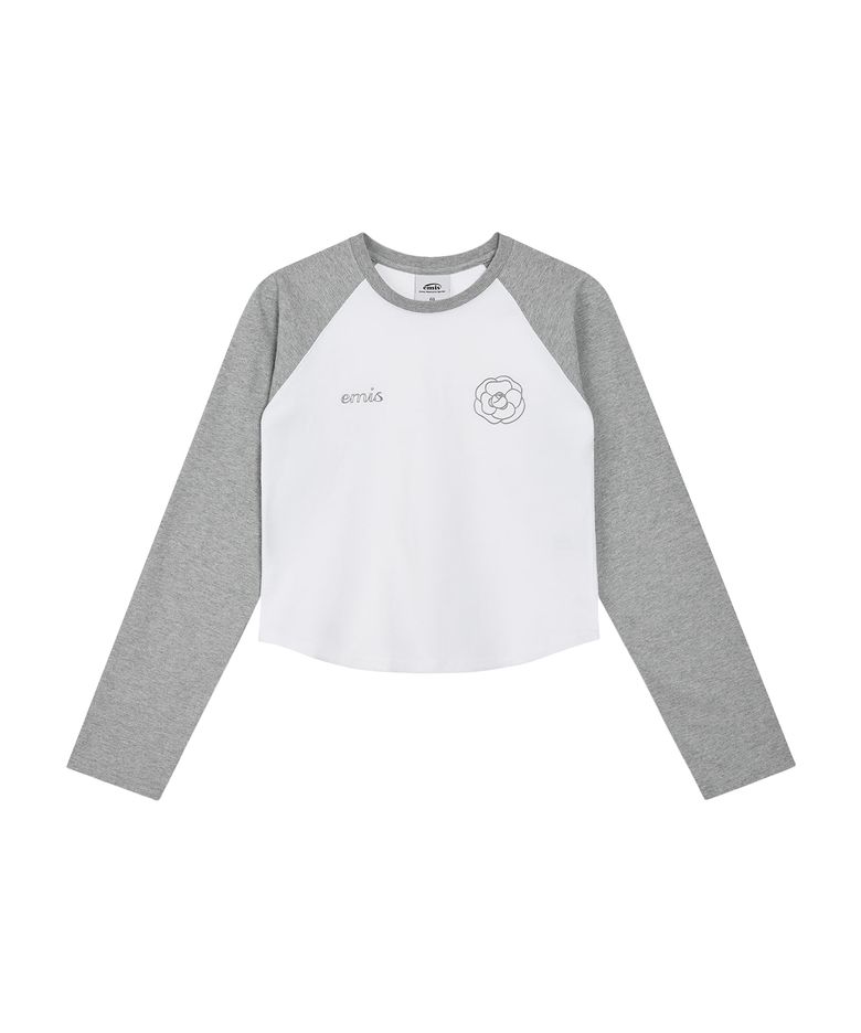 (WOMENS) ROSE RAGLAN T-SHIRT-WHITE