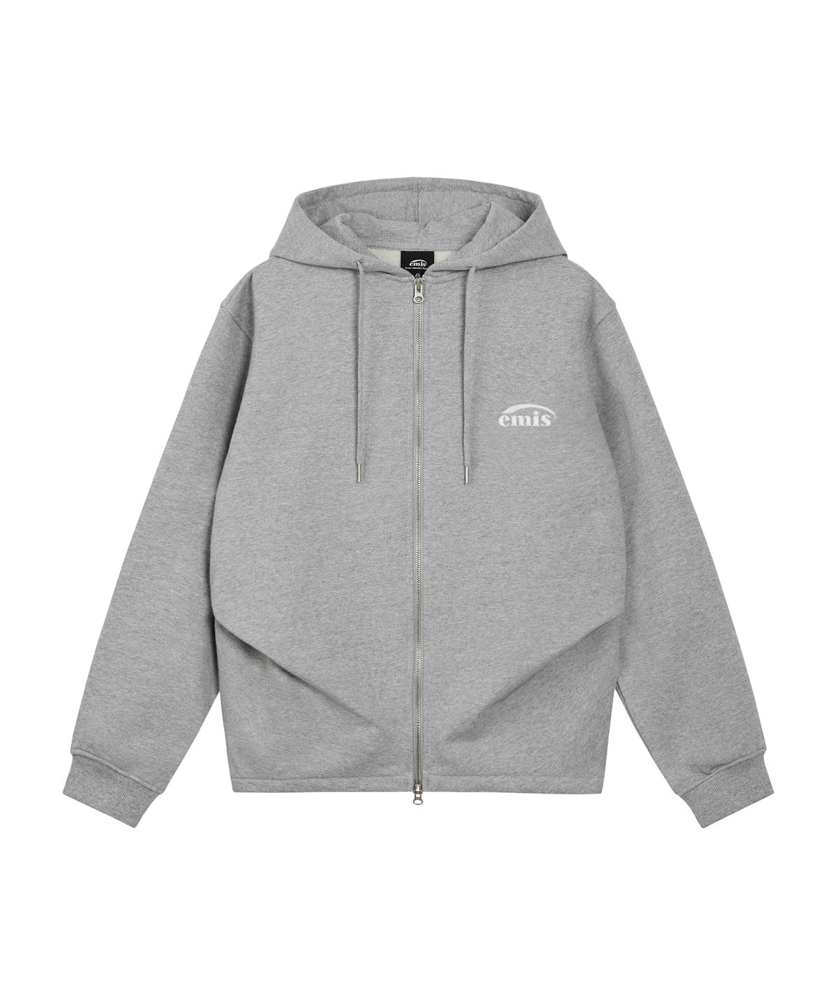 이미스(EMIS) TUCK DETAILED HOOD ZIP-UP-MELANGE GRAY