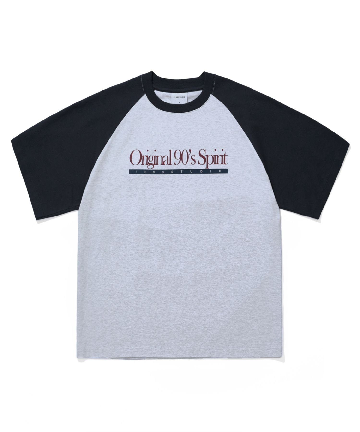 Tシャツ・カットソー 1993studio Original Raglan Color Block T-Shirt_Charcoal MUSINSA | 1993STUDIO Original Raglan Color Block T