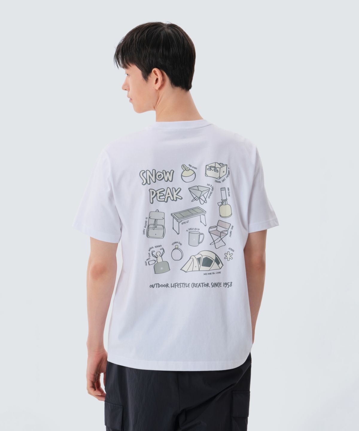 스노우피크 어패럴(SNOWPEAK APPAREL) 에어로쿨 기어 반팔 티셔츠 (S25MMFTS78) White