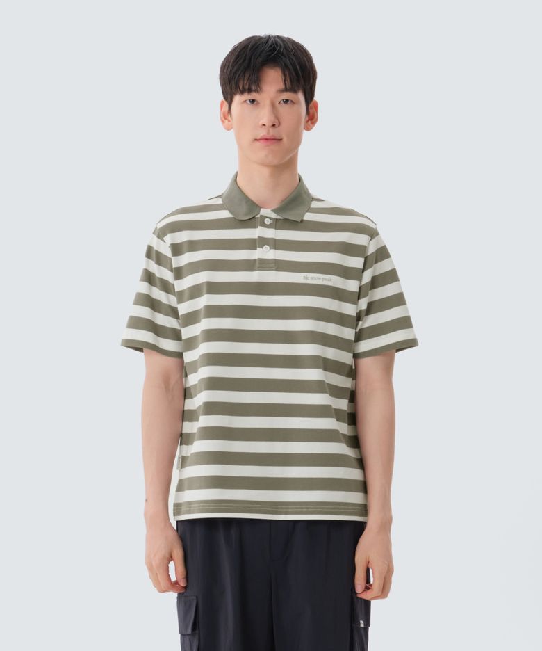 코튼 스트라이프 폴로 티셔츠 (S25MMFPS49) Vintage Khaki