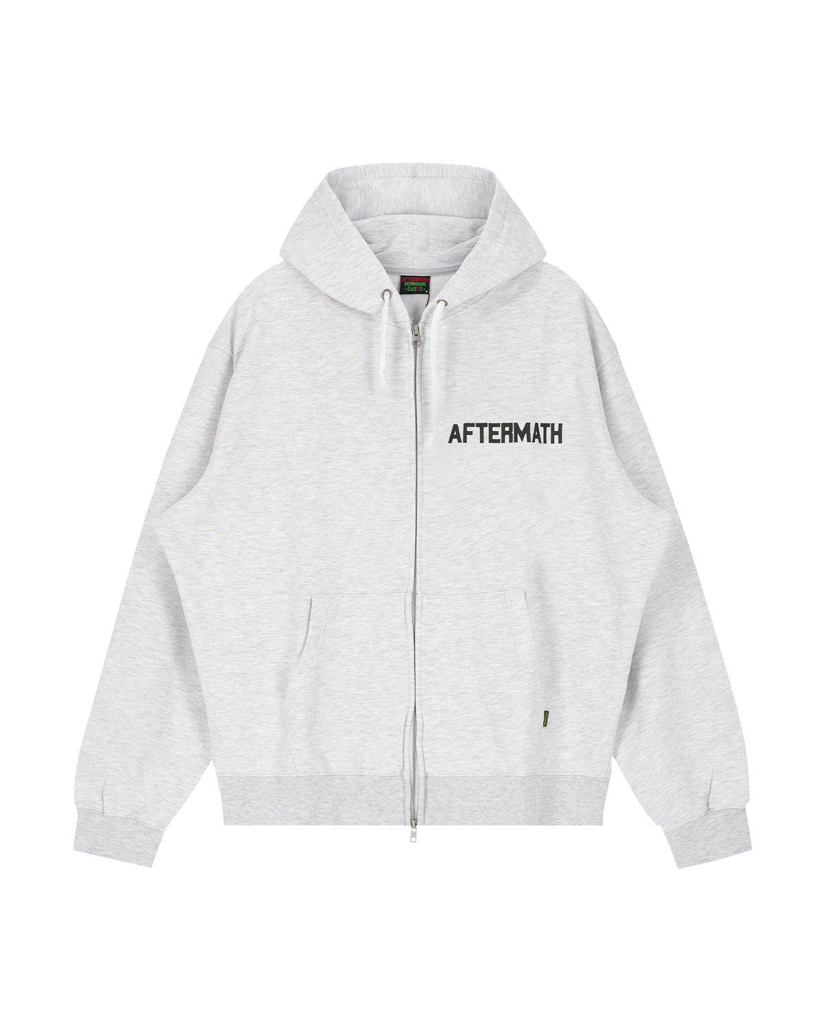 애프터매스(AFTERMATH) LOGO ZIP UP HOODIE (LIGHT HEATHER GREY)