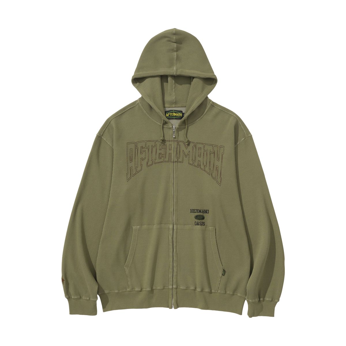 애프터매스(AFTERMATH) WAFFLE ZIP HOODIE (OLIVE)