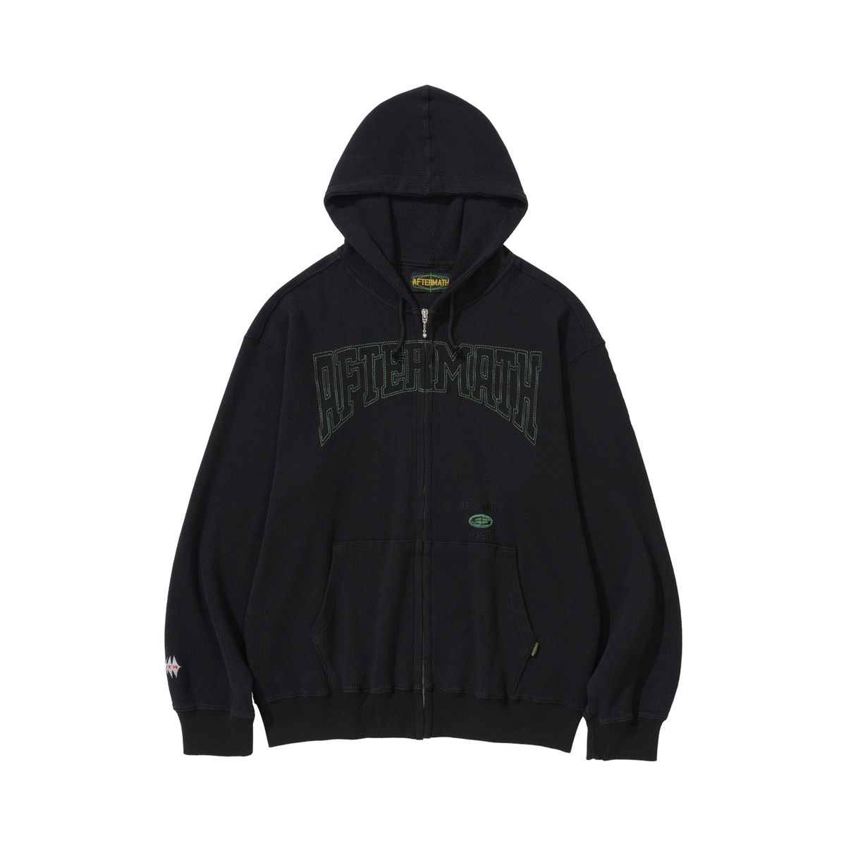 애프터매스(AFTERMATH) WAFFLE ZIP HOODIE (BLACK)