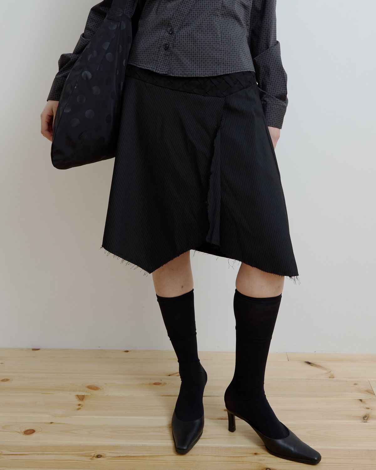 미와이후(MIYHOO) WEAVING STRIPE SKIRT