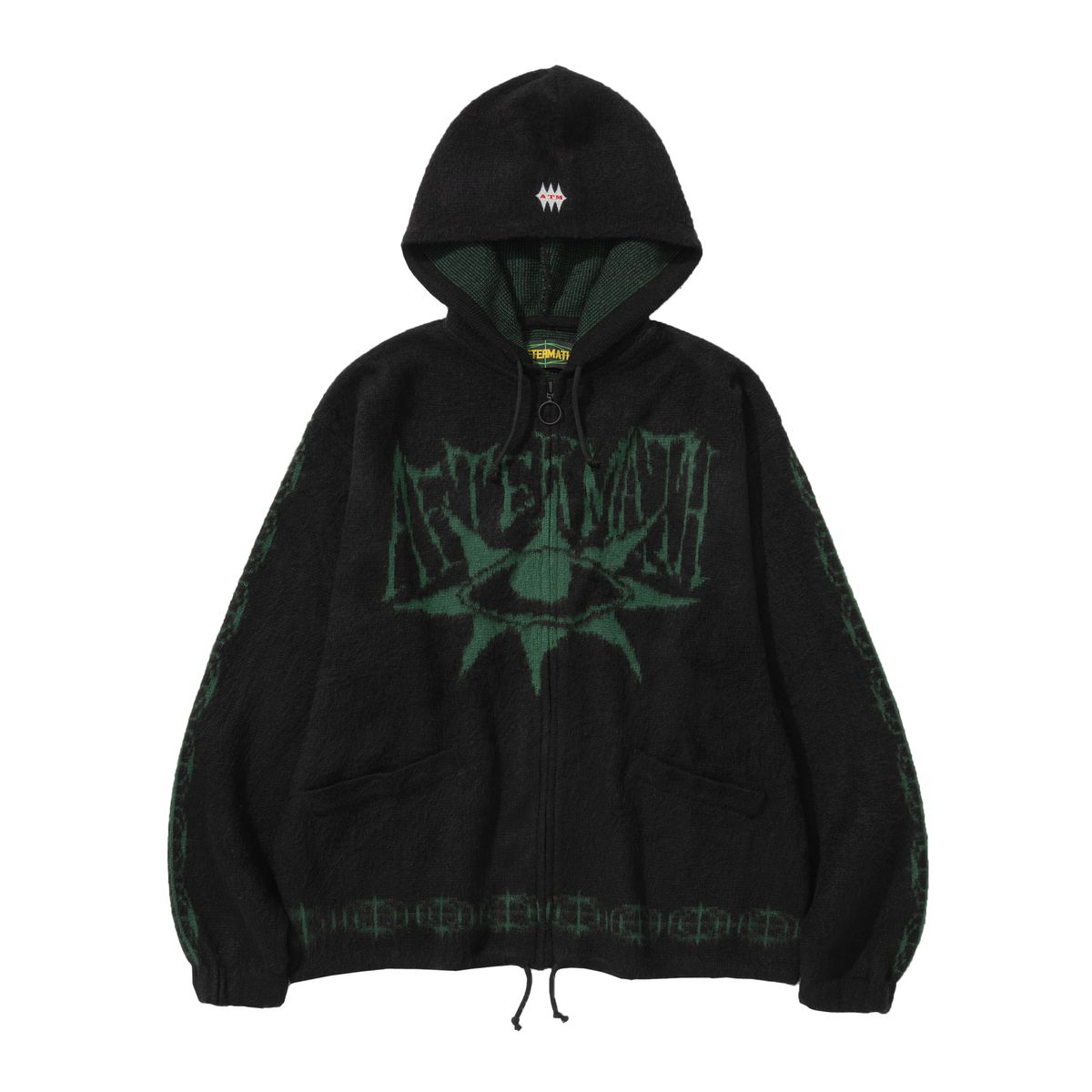 애프터매스(AFTERMATH) MOHAIR ZIP HOODIE (BLACK)