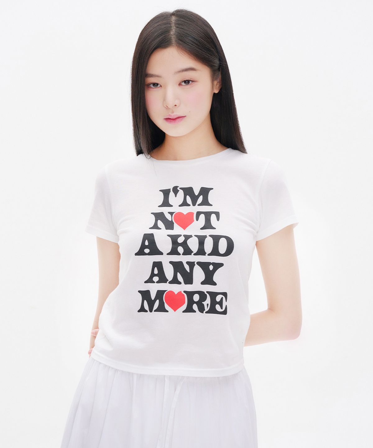 유희(YOUHEE) NOT A KID GRAPHIC T-SHIRT WHITE
