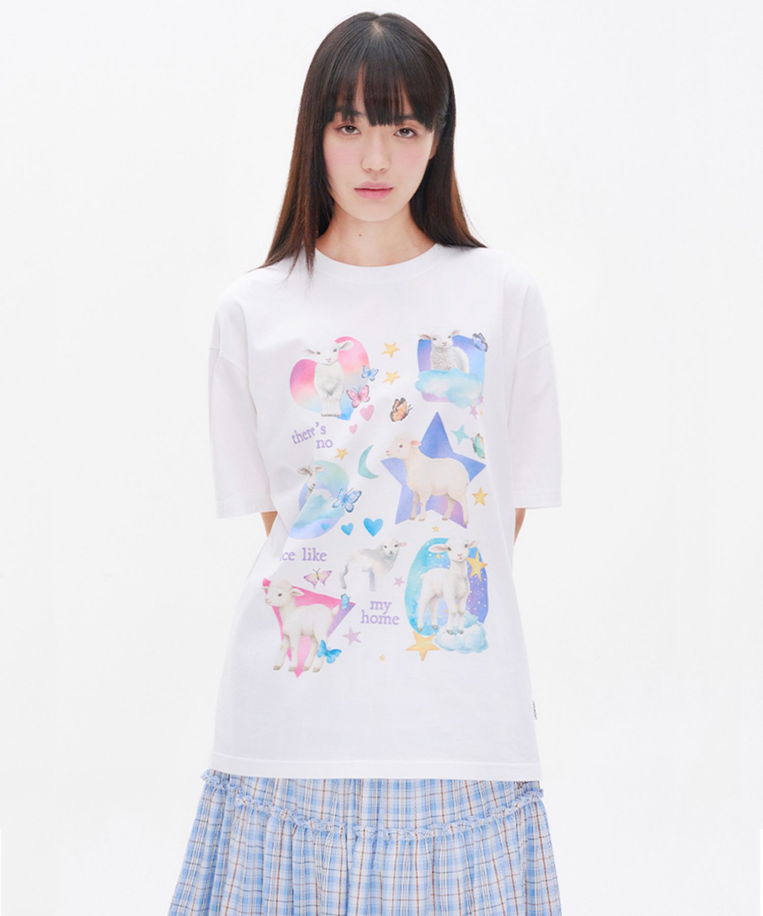 韓国 人気[YOUHEE] CLOUD SHEEP GRAPHIC T-SHIRT Tシャツ 유희(YOUHEE) CLOUD SHEEP GRAPHIC T-SHIRT WHITE - 사이즈