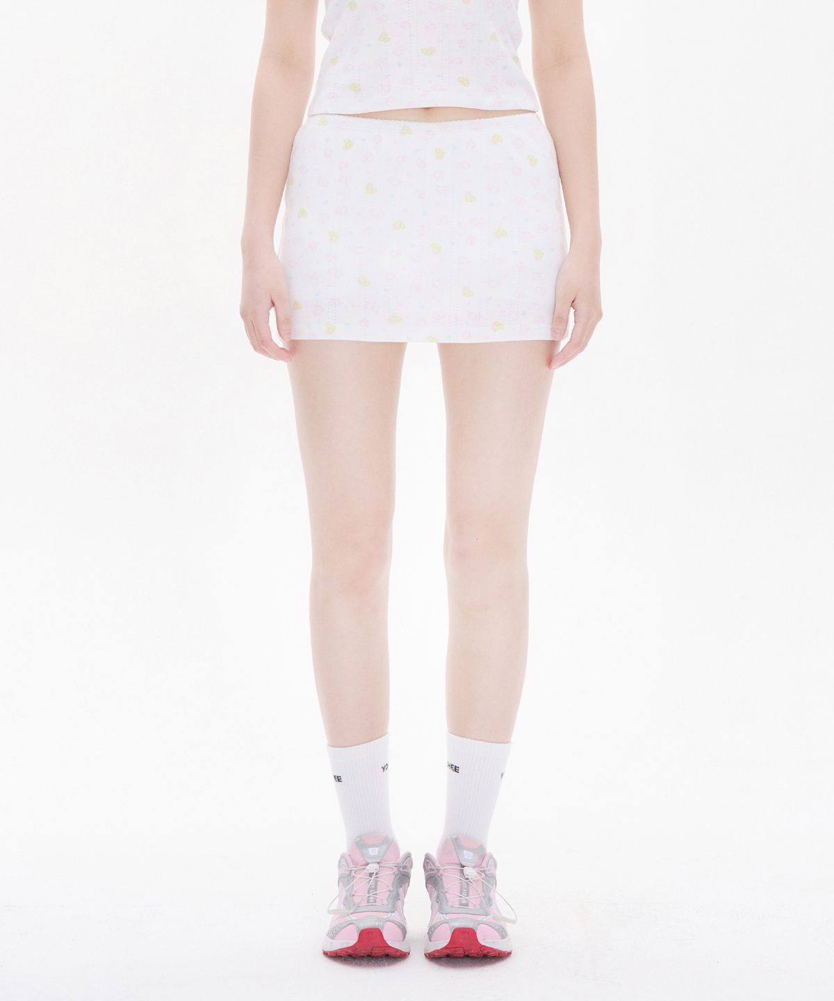 유희(YOUHEE) SHEEP PATTERN SKIRT WHITE