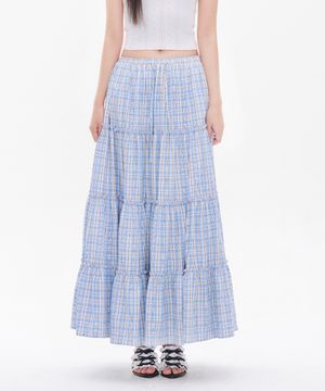 FRILL DETAILED MAXI SKIRT BLUE