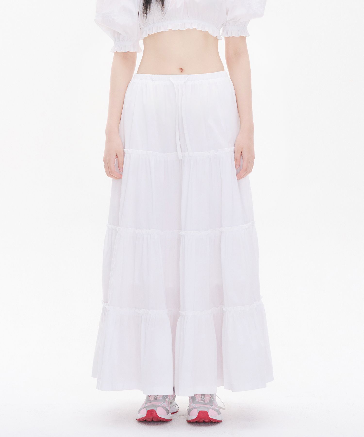 スカート [YOUHEE] FRILL DETAILED MAXI SKIRT WHITE MUSINSA | YOUHEE FRILL DETAILED MAXI SKIRT WHITE
