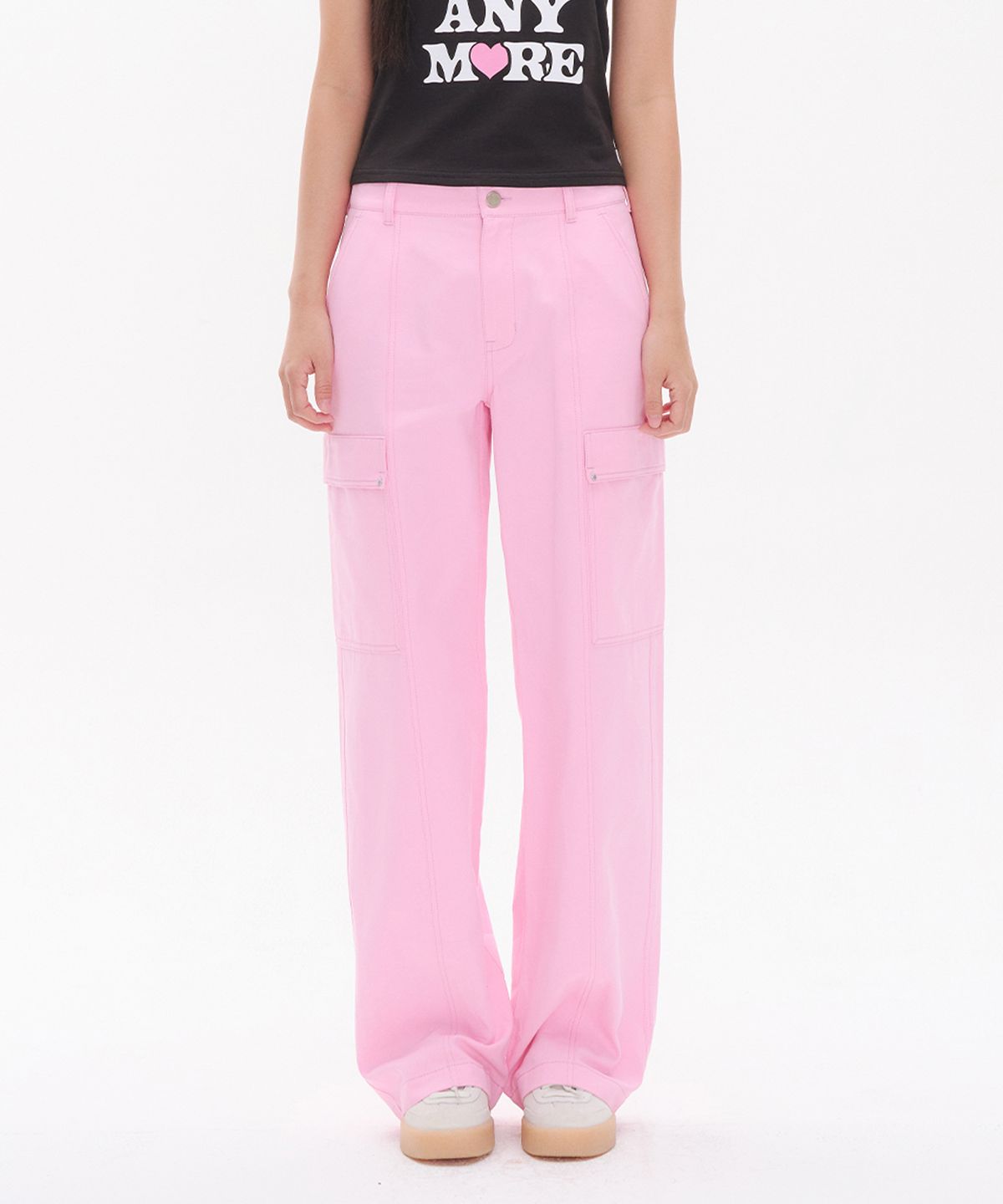 유희(YOUHEE) COTTON CARGO PANTS PINK