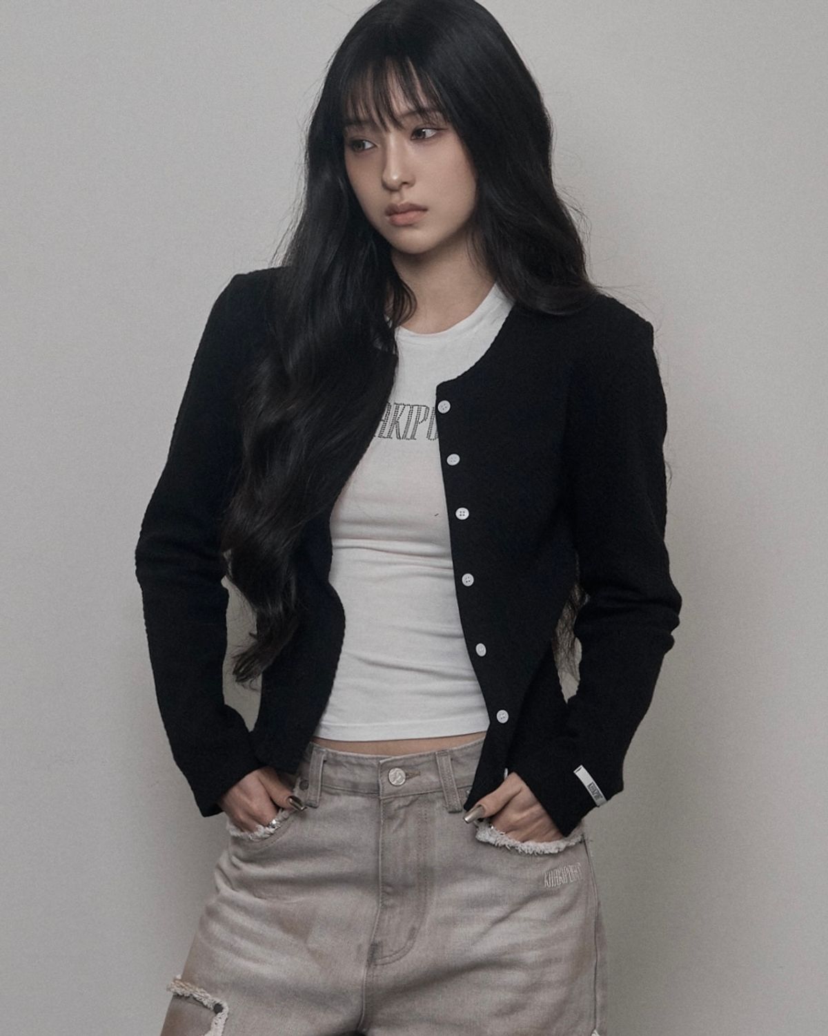 카키포인트(KHAKIPOINT) Jacquard Cardigan (black)