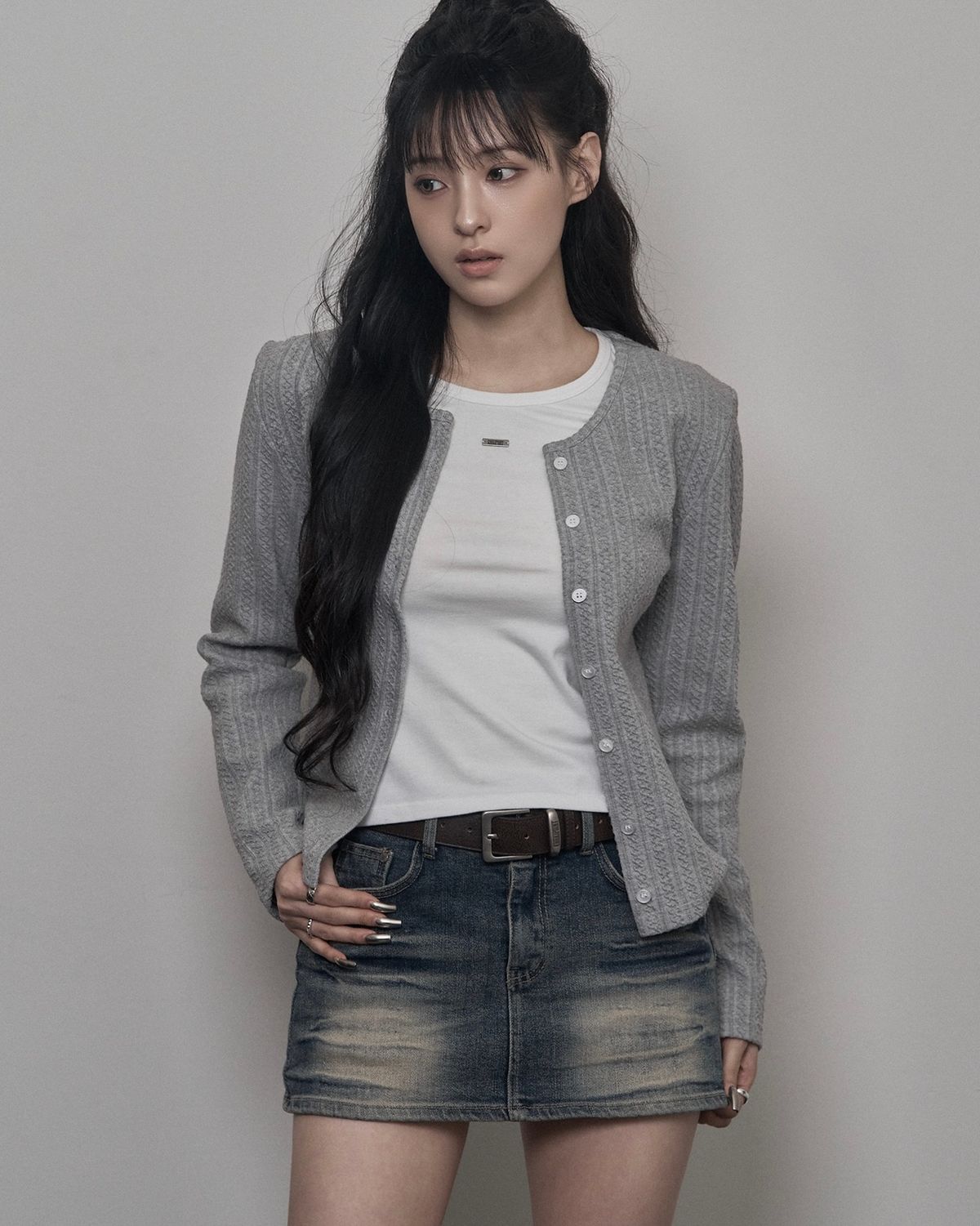 카키포인트(KHAKIPOINT) Jacquard Cardigan (gray)