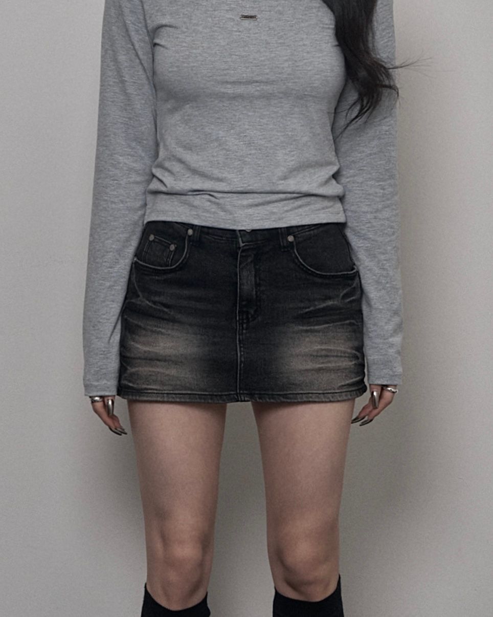 スカート KHAKIPOINT Mini Skirt Pants (black) Yuka Mini Skirt