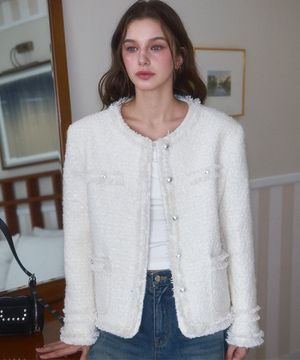 Glory Wool Tweed Jacket [Ivory]