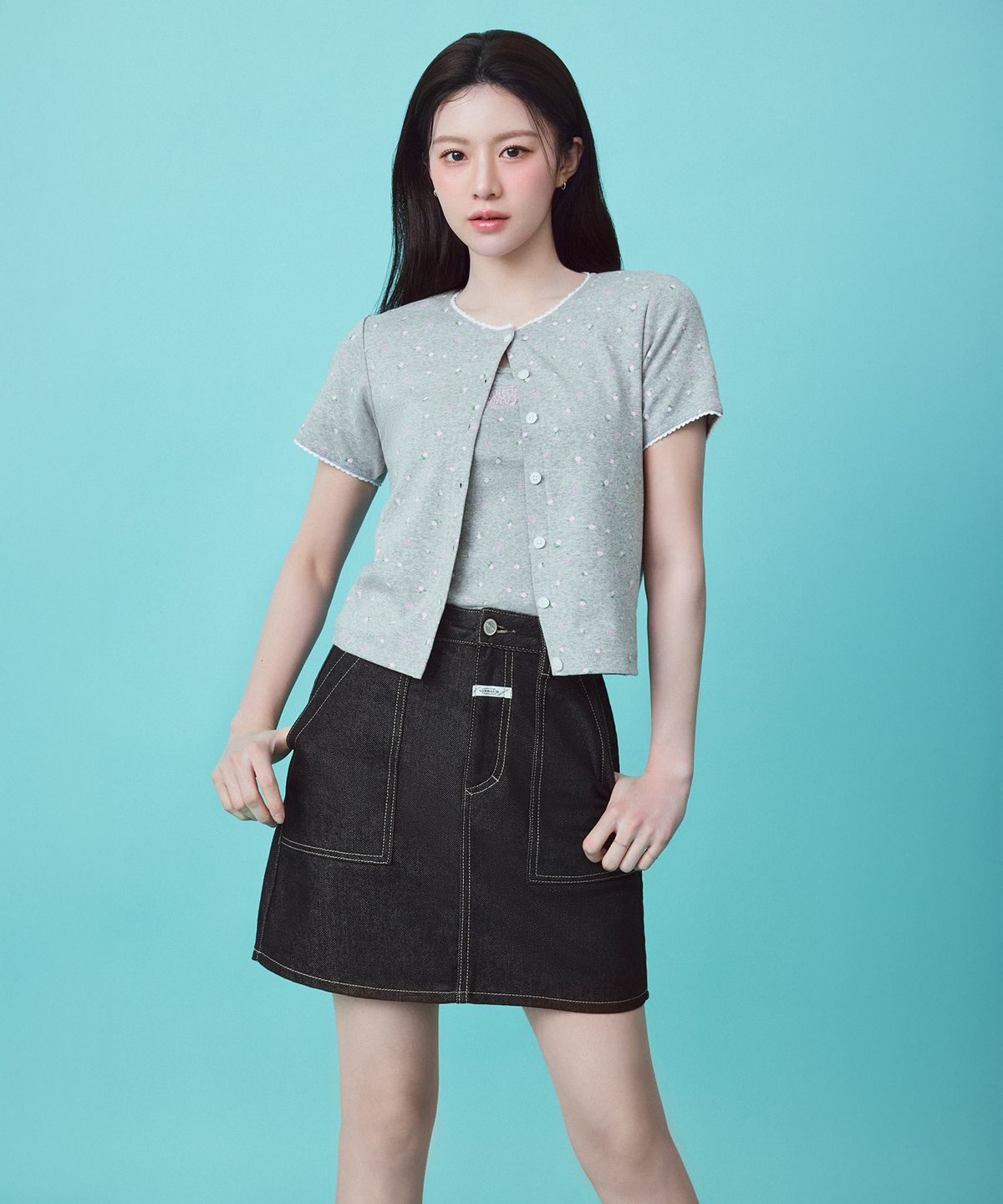 마리떼 프랑소와 저버(MARITHÉ + FRANҪOIS GIRBAUD) W FATIGUE DENIM SKIRT dark blue