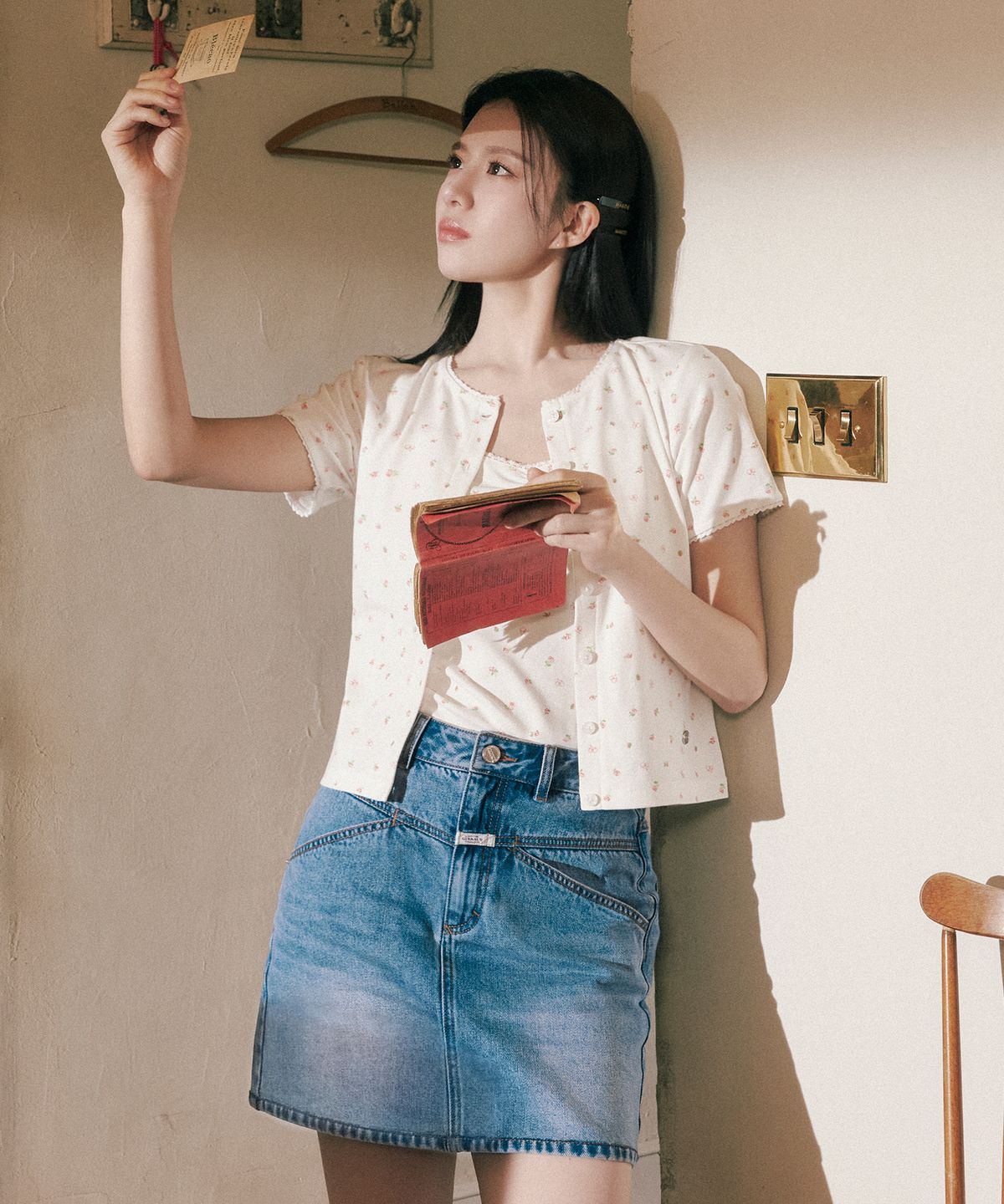 마리떼 프랑소와 저버(MARITHÉ + FRANҪOIS GIRBAUD) W STRAIGHT DENIM MINI SKIRT blue