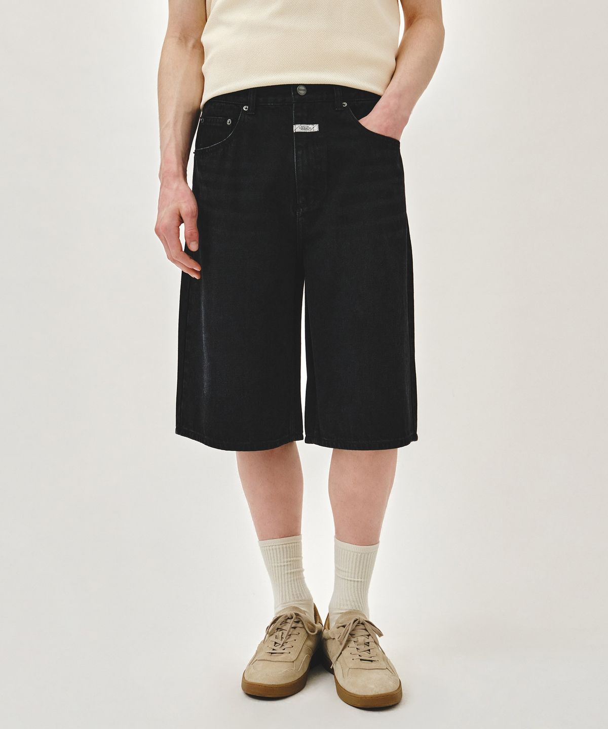 마리떼 프랑소와 저버(MARITHÉ + FRANҪOIS GIRBAUD) M BERMUDA DENIM PANTS black