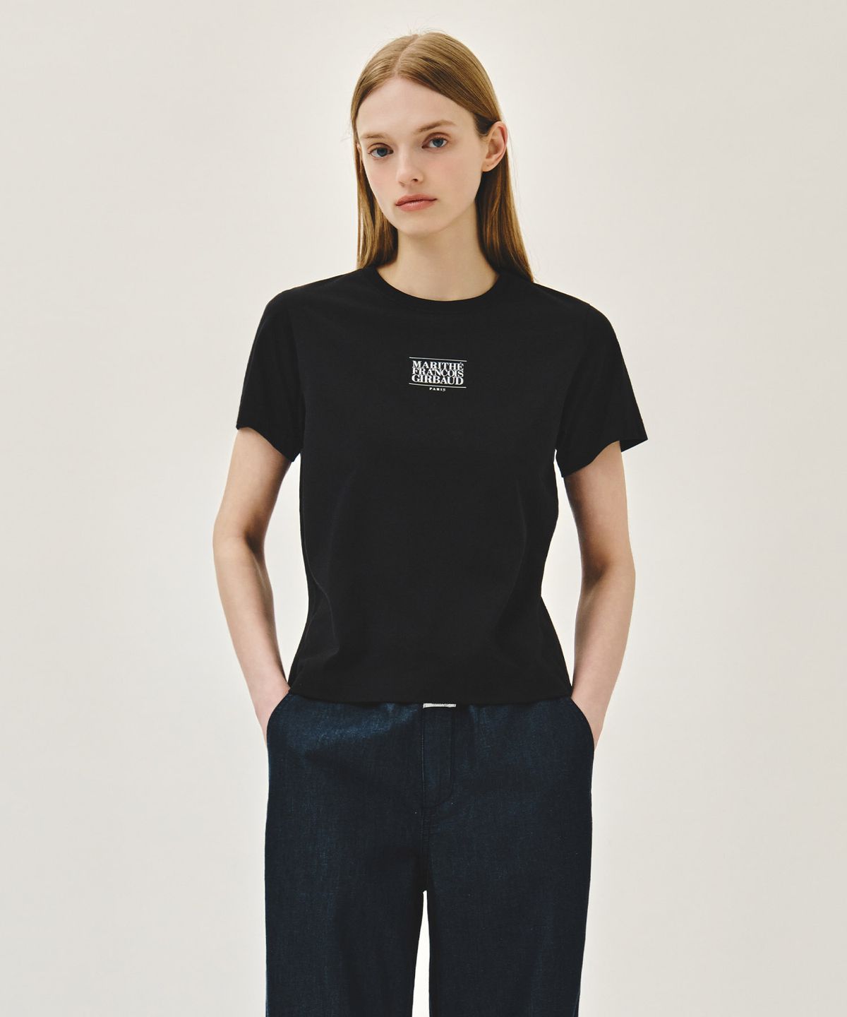 마리떼 프랑소와 저버(MARITHÉ + FRANҪOIS GIRBAUD) W SMALL CLASSIC LOGO TEE black
