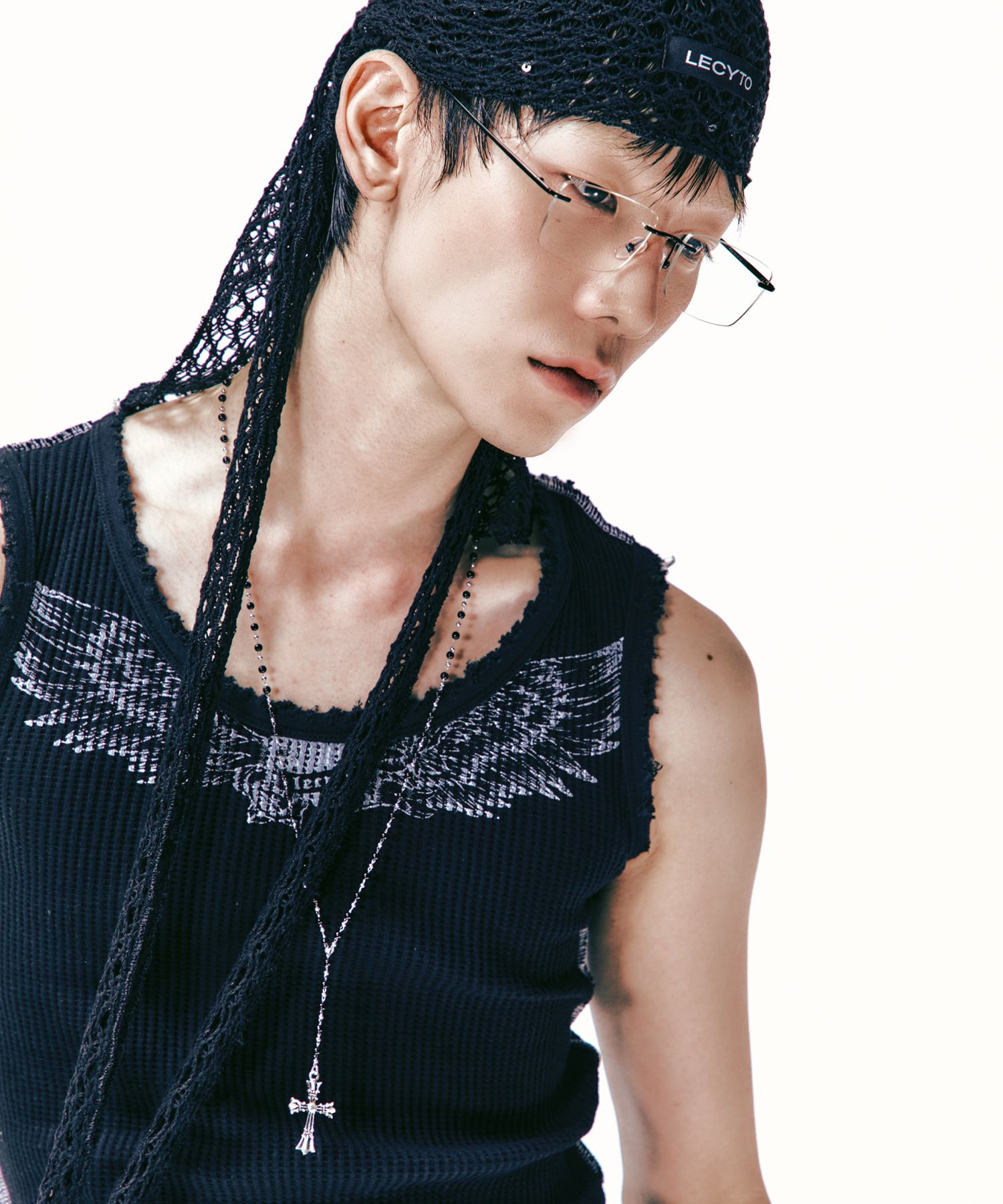 【LECYTO】Destroyed Radiance Sleeveless / 追跡付 MUSINSA | LECYTO Destroyed Radiance Sleeveless_[Black]