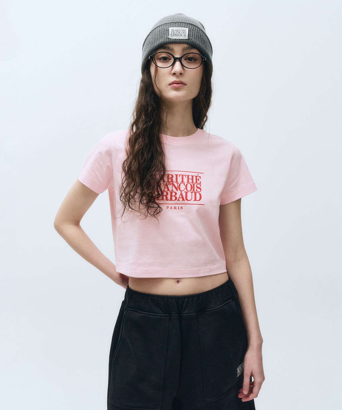 마리떼 프랑소와 저버(MARITHÉ + FRANҪOIS GIRBAUD) W CLASSIC LOGO CROP TEE baby pink