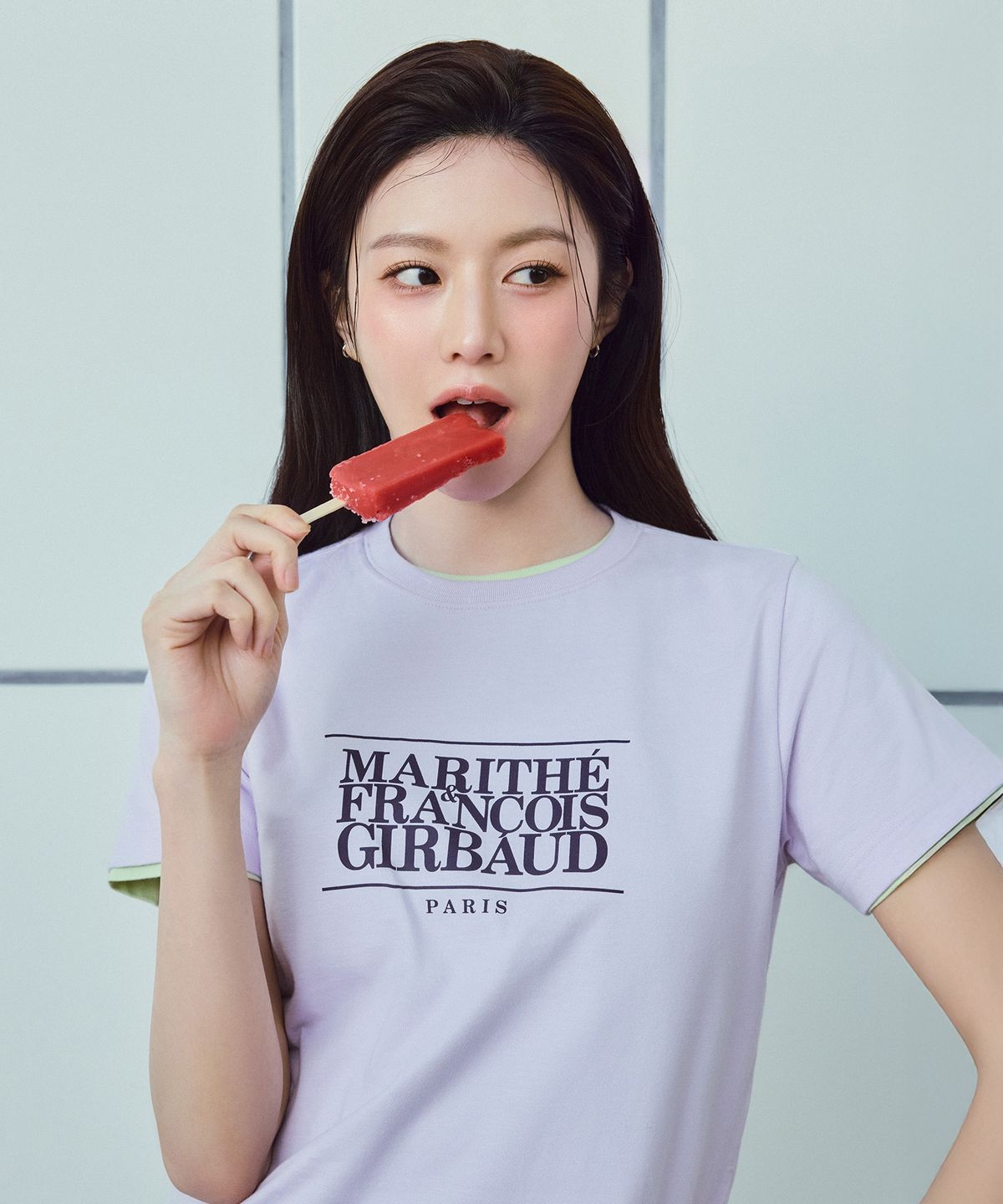 마리떼 프랑소와 저버(MARITHÉ + FRANҪOIS GIRBAUD) W CLASSIC LOGO TEE light purple