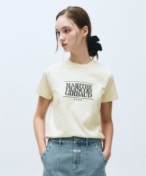 W CLASSIC LOGO TEE cream