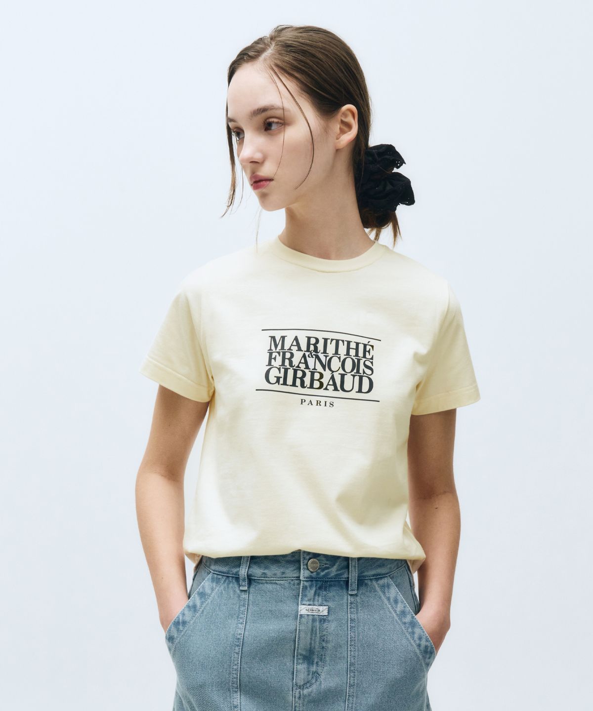 마리떼 프랑소와 저버(MARITHÉ + FRANҪOIS GIRBAUD) W CLASSIC LOGO TEE cream