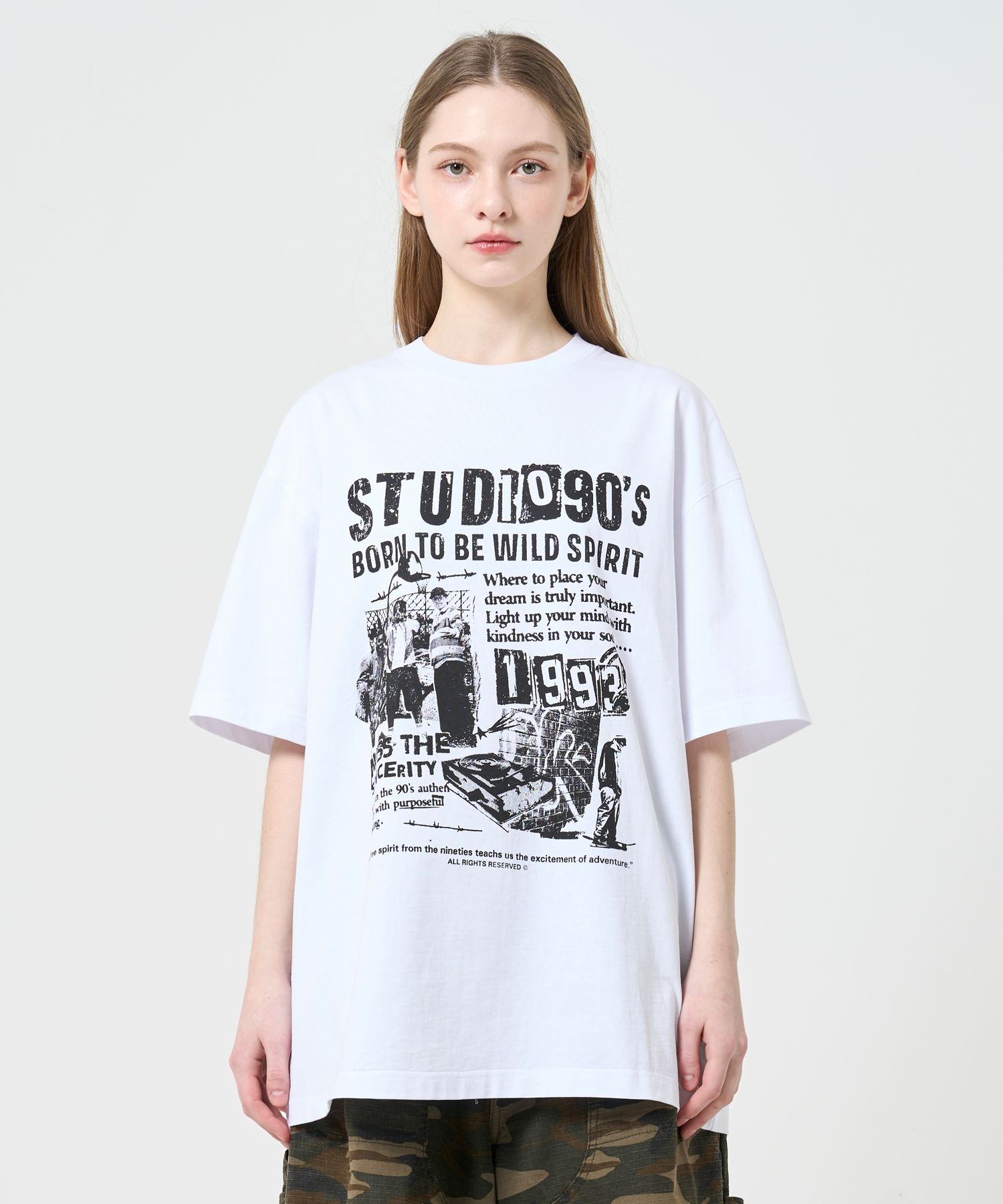 Tシャツ・カットソー 1993studio 90S Big Graphic T-Shirt_Black MUSINSA | 1993STUDIO 90S Big Graphic T-Shirt_White