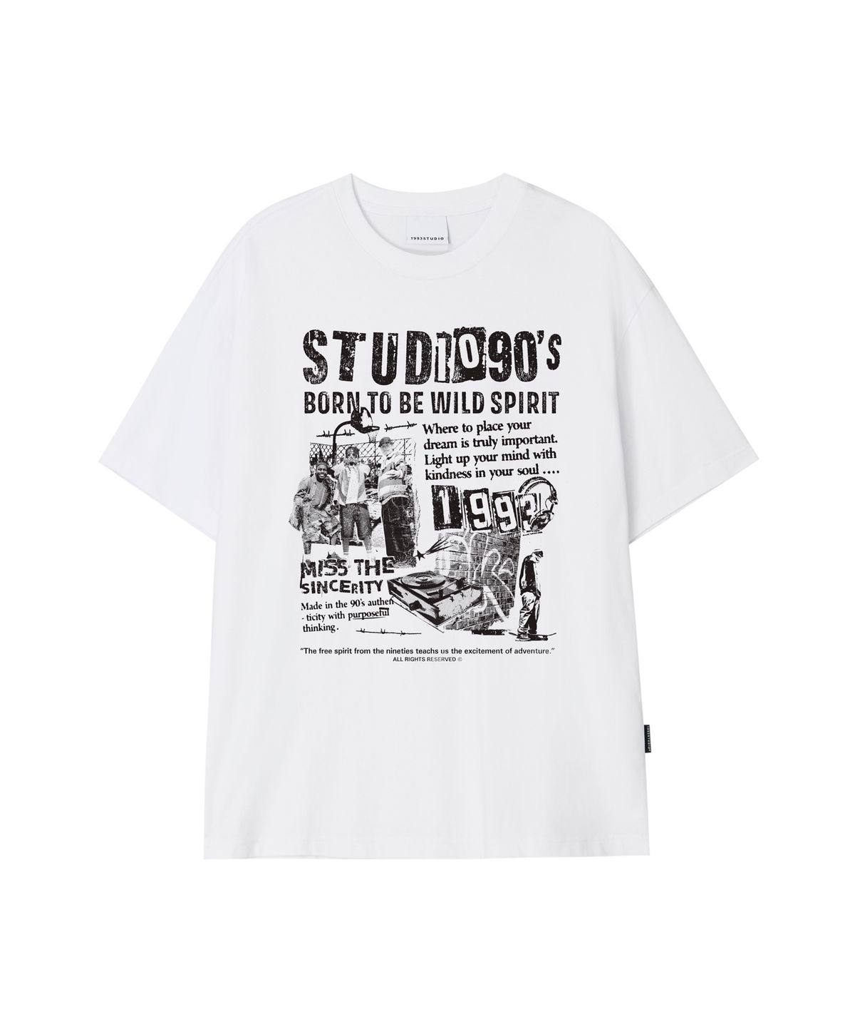 1993스튜디오(1993STUDIO) 90S 빅 그래픽 티셔츠_화이트