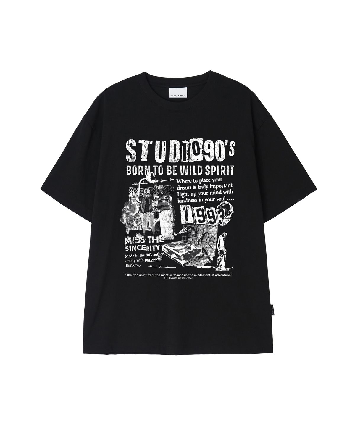 1993스튜디오(1993STUDIO) 90S 빅 그래픽 티셔츠_블랙