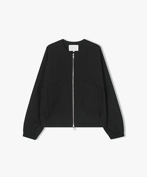 LLS22506 블랙 투웨이 카라리스 매쉬 배색 점퍼