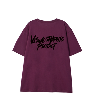그래피티 로고 반팔 티셔츠 와인