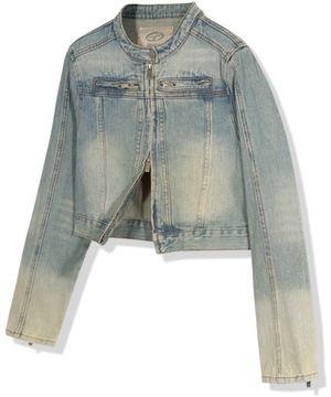 (W) 빈티지 워싱 라이더 데님 자켓